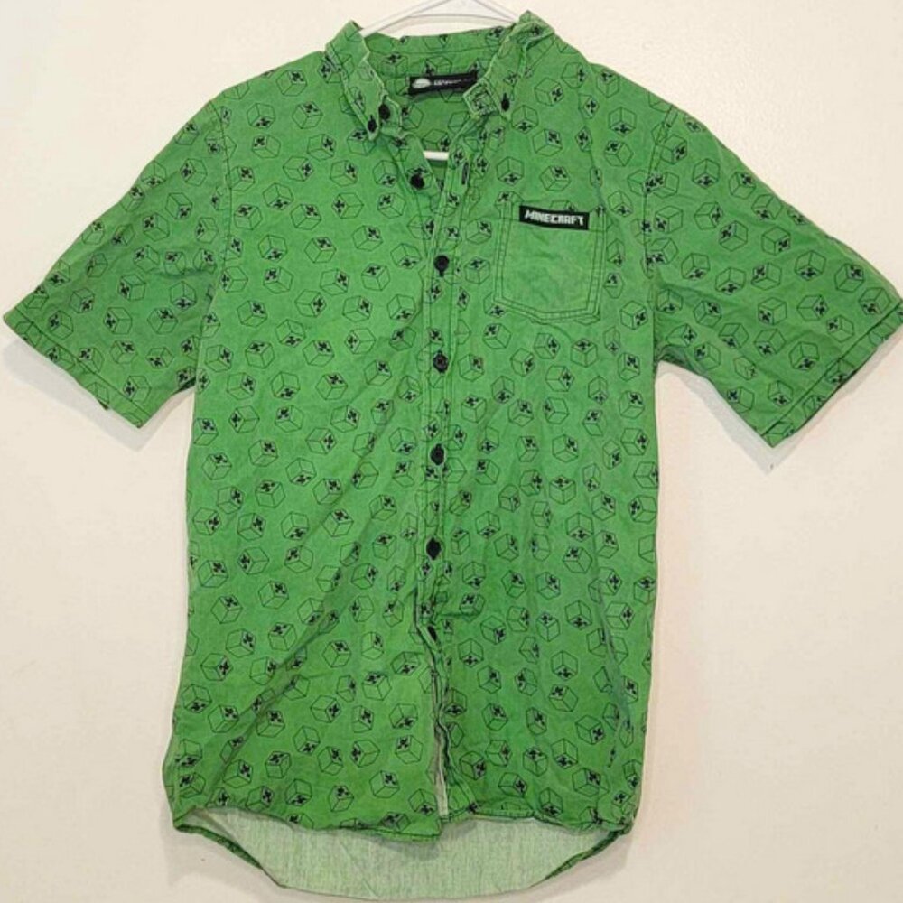 Boys Minecraft Button Up Shirt